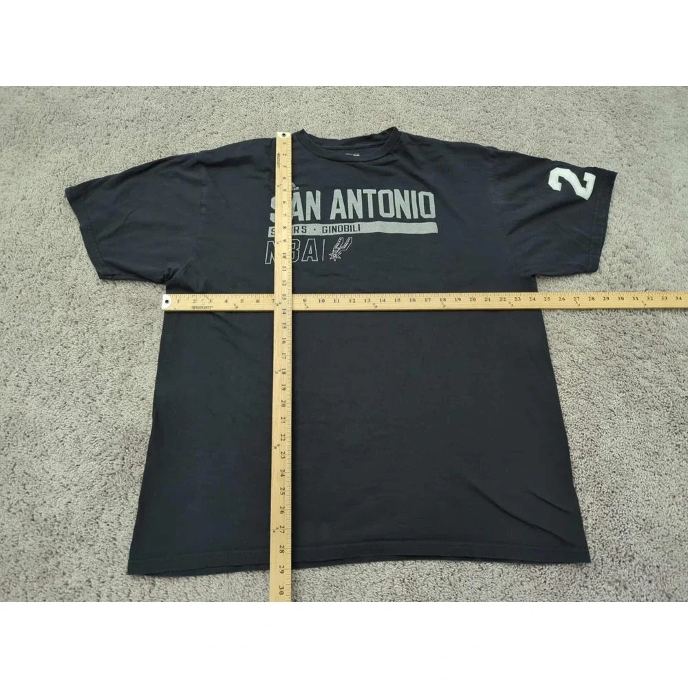 San Antonio Spurs T Shirt Mens 2XL NBA Ginobili‎ 20 Short Sleeve Adidas Black - Picture 5 of 7